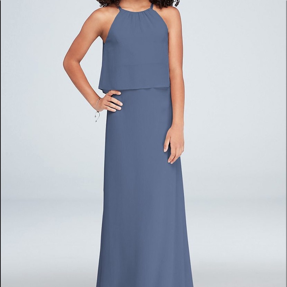 Flounced Crinkle Chiffon Junior Bridesmaid…